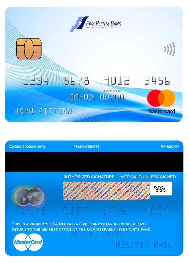 USA Nebraska Five Points Bank mastercard